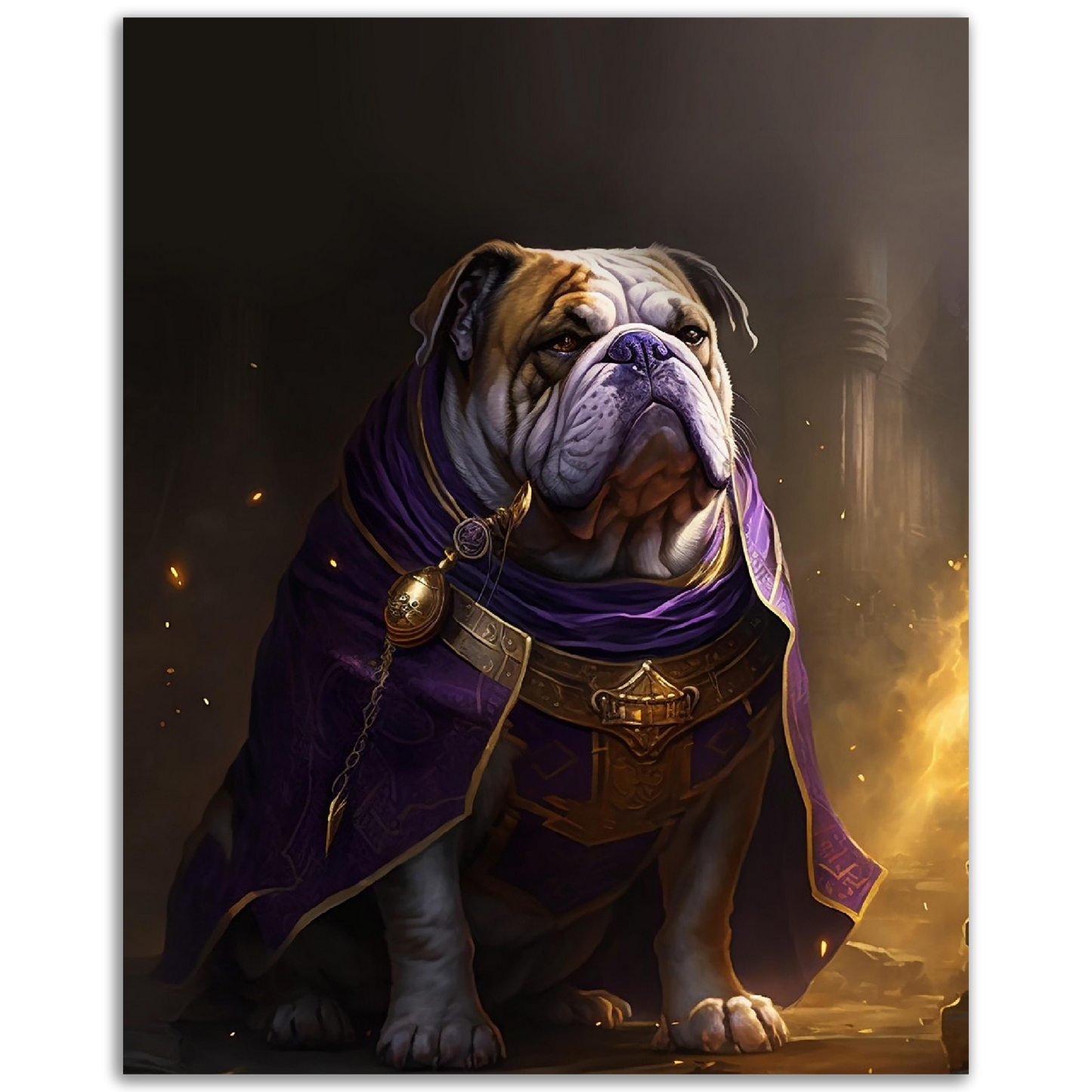 Purple and Gold Dog - Purple Cape